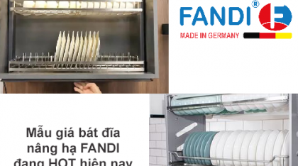 2 mẫu giá bát đĩa nâng hạ FANDI HOT nhất hiện nay