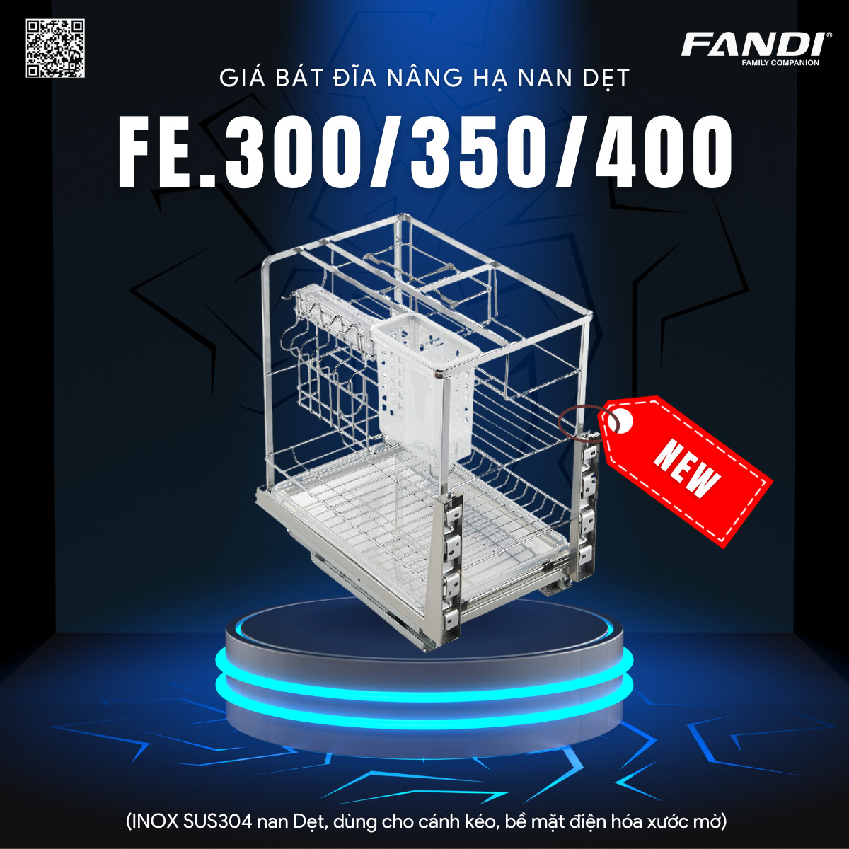 Fandi ra mắt sản phẩm giá đựng dao thớt nan dẹt FE.300/350/400
